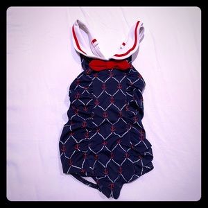 Janie & jack girls swimsuit red white blue 18-24m